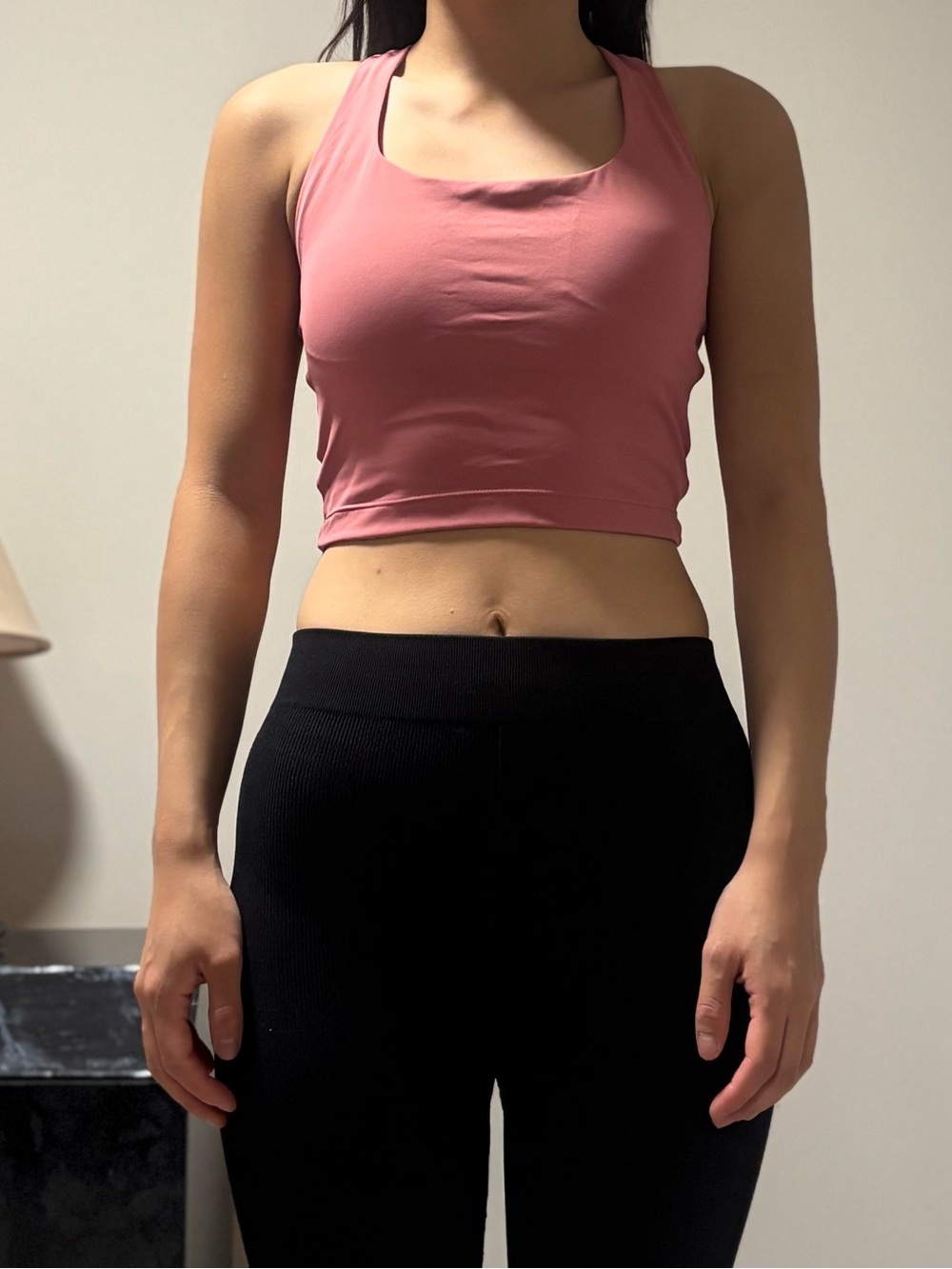 Women's Racerback Crop Sports Bra - Dusty Rose